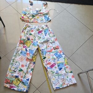 Beachwear By Japna  Multicolor Tropical Print Apparel Size S